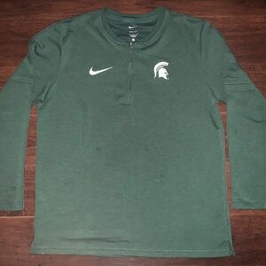 Nike Drifit Michigan State Spartans 1/2 Zip Pullover Sweatshirt Size Large